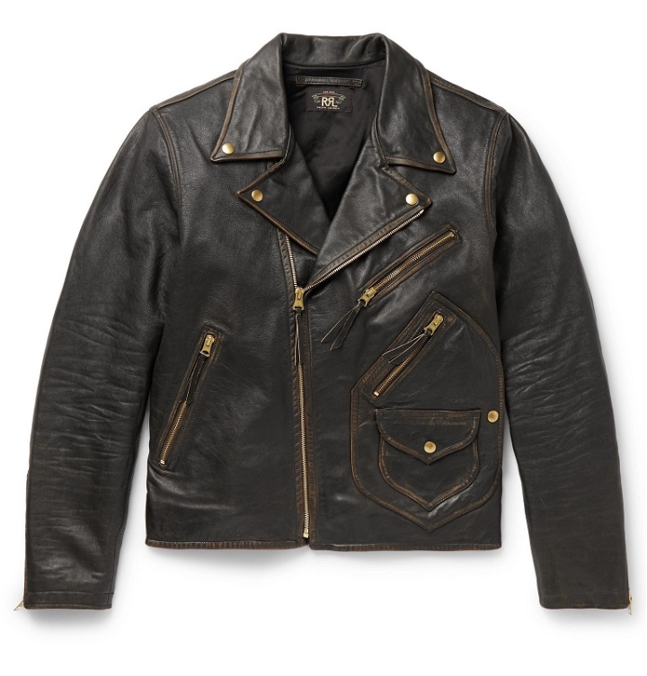 Photo: RRL - Marshall Leather Biker Jacket - Black