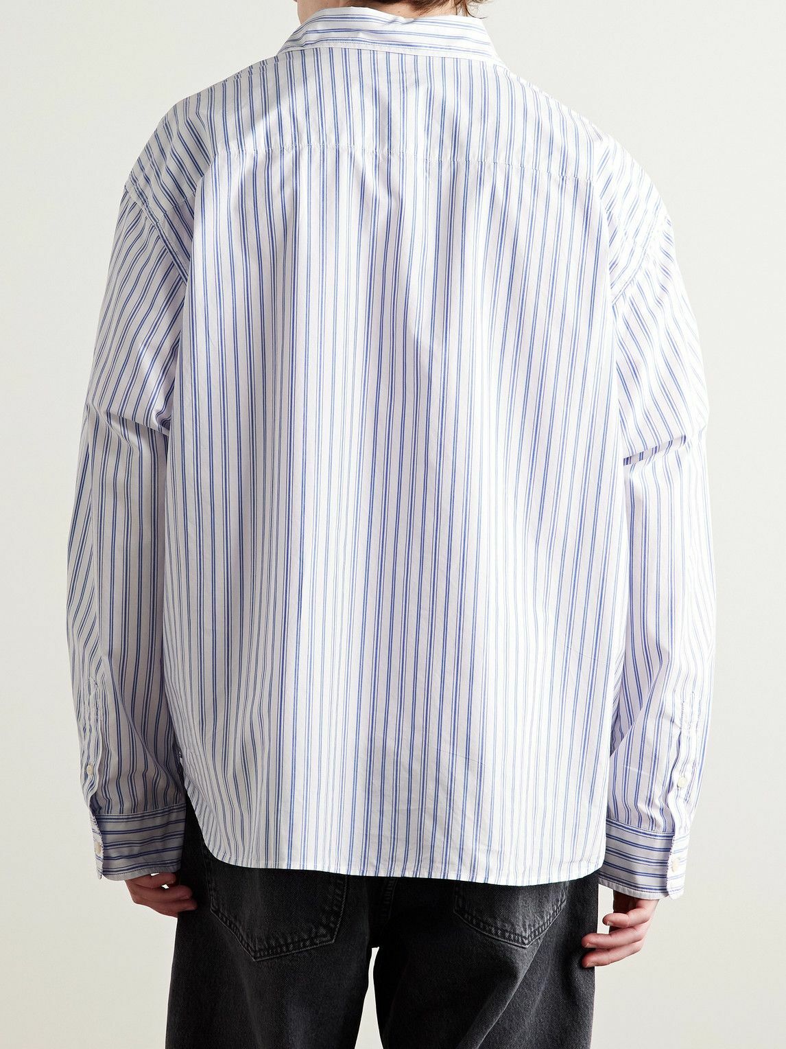 Noah - Oversized Striped Cotton-Poplin Shirt - Blue