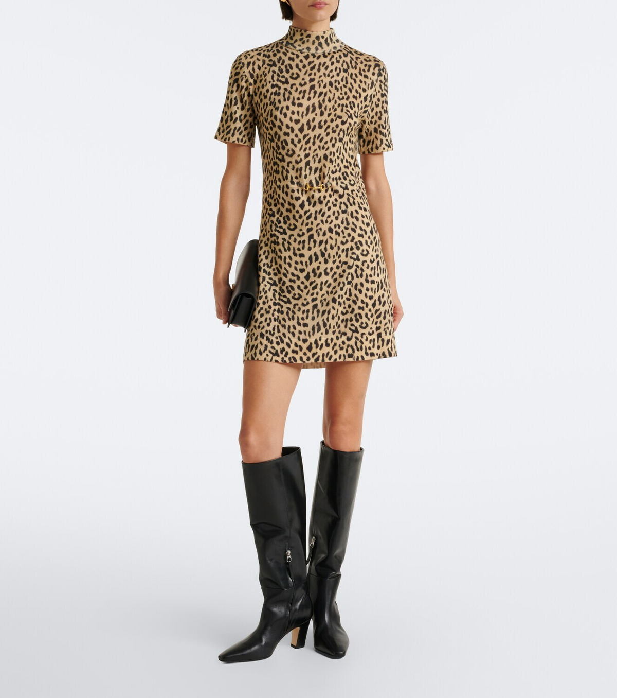 Rixo Kylie leopard-print wool sweater dress