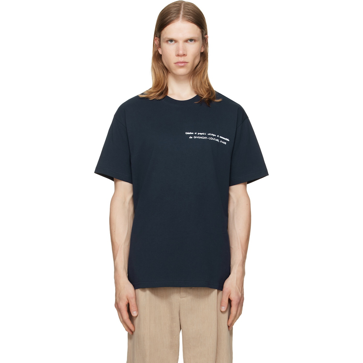 Givenchy Navy Archives Print Cotton T-shirt