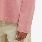 Adanola Women's Washed Long Sleeve Boxy T-Shirt in Dark Pink