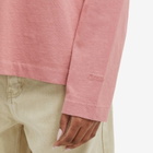Adanola Women's Washed Long Sleeve Boxy T-Shirt in Dark Pink