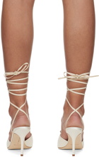 Manolo Blahnik Off-White Lanole Pop Fabio Satin Heels