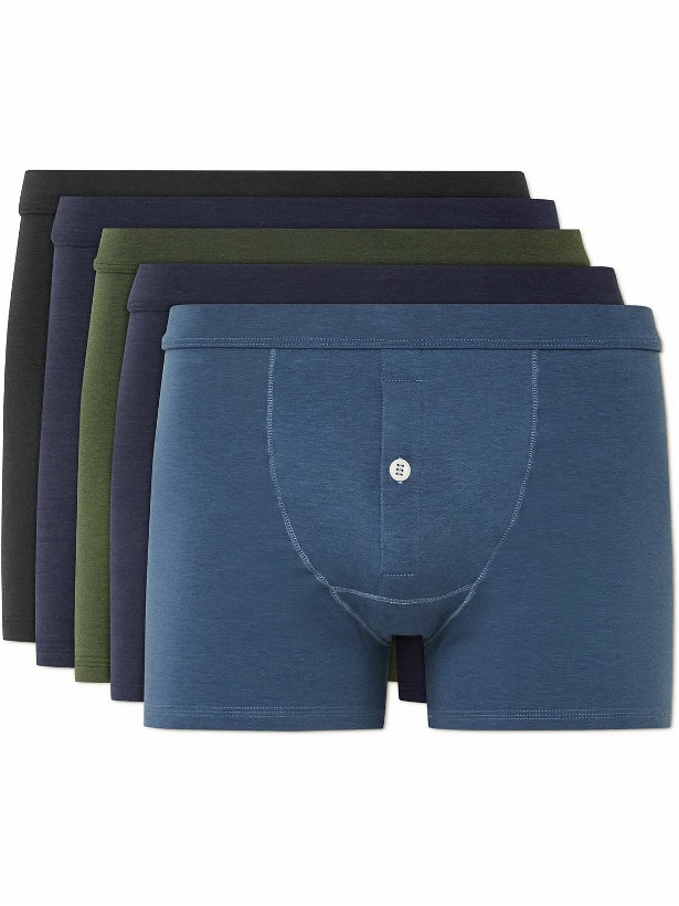 Photo: Hamilton And Hare - Five-Pack Stretch Lyocell and Cotton-Blend Boxer Briefs - Multi