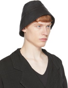 FREI-MUT Black Leather Selim Bucket Hat