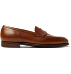 George Cleverley - Bradley Textured-Leather Penny Loafers - Brown