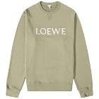 Loewe Men's Embroidered Crew Sweat in Military Green