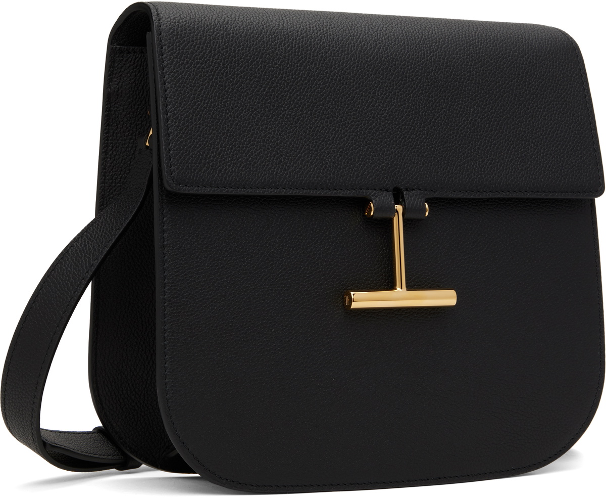 TOM FORD Black Grain Leather Tara Medium Crossbody Bag