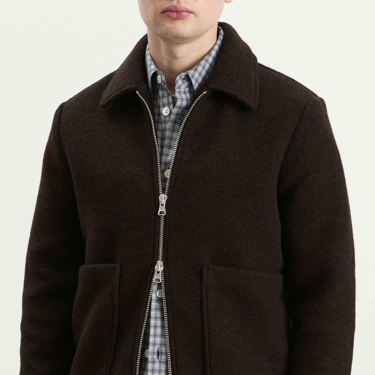NN07 Men's Gael Brushed Wool Jacket in Dusky Port