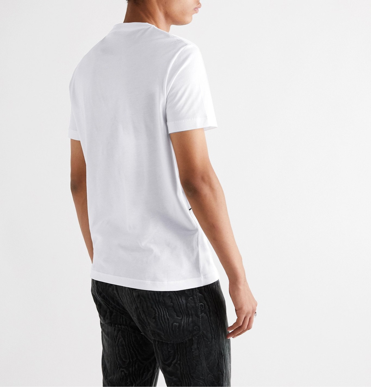 Fendi - Slim-Fit Logo-Embroidered Cotton-Jersey T-Shirt