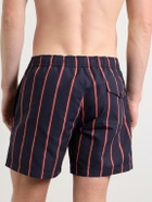 Moncler - Straight-Leg Mid-Length Striped Swim Shorts - Blue