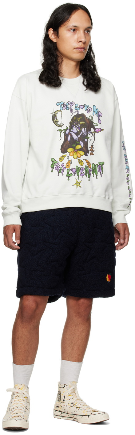 Sky High Farm Workwear Navy Quilted Shorts