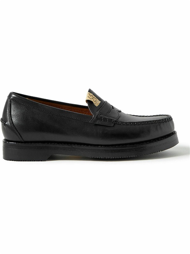 Photo: Visvim - Fabro Folk Leather Penny Loafers - Black