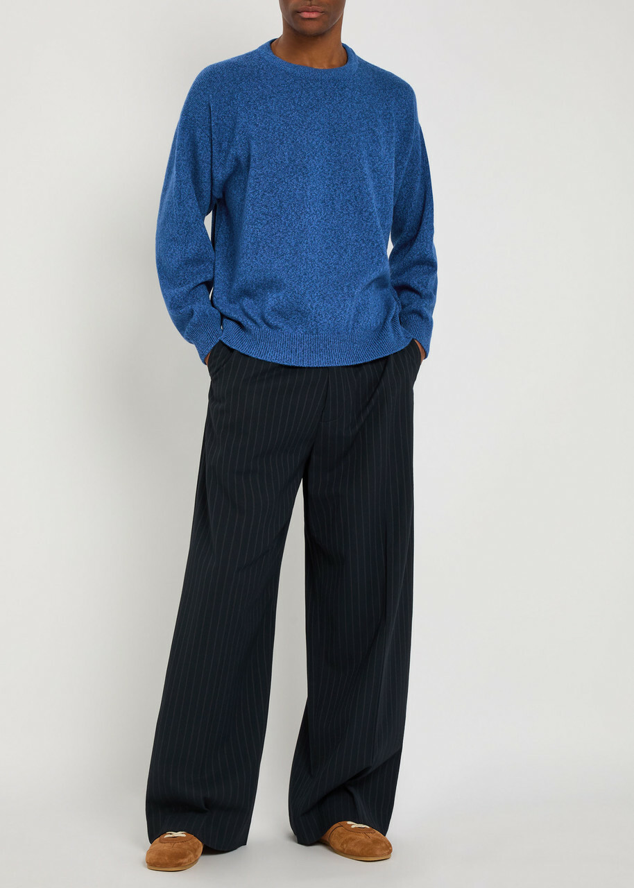 Begg & CO Hugo Melange Cashmere Sweatshirt Blue
