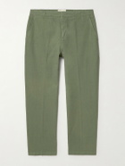 Folk - Lunar Straight-Leg Linen and Cotton-Blend Suit Trousers - Green