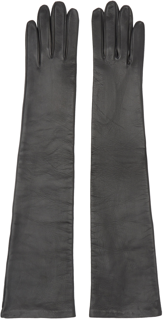 Dries Van Noten Gray Soft Leather Gloves