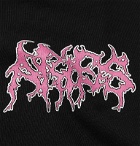 Aries - Printed Fleece-Back Cotton-Jersey Hoodie - Black
