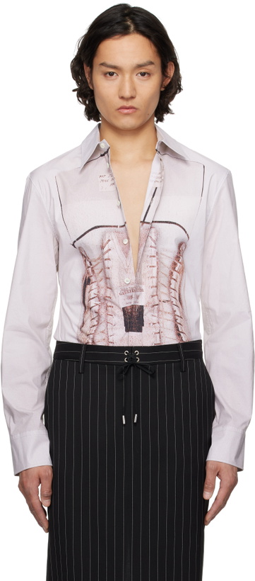 Photo: Jean Paul Gaultier Pink 'The Trompe-L'Œil Corset' Shirt