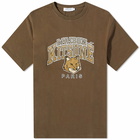 Maison Kitsuné Men's Campus Fox Relaxed T-Shirt in Khaki