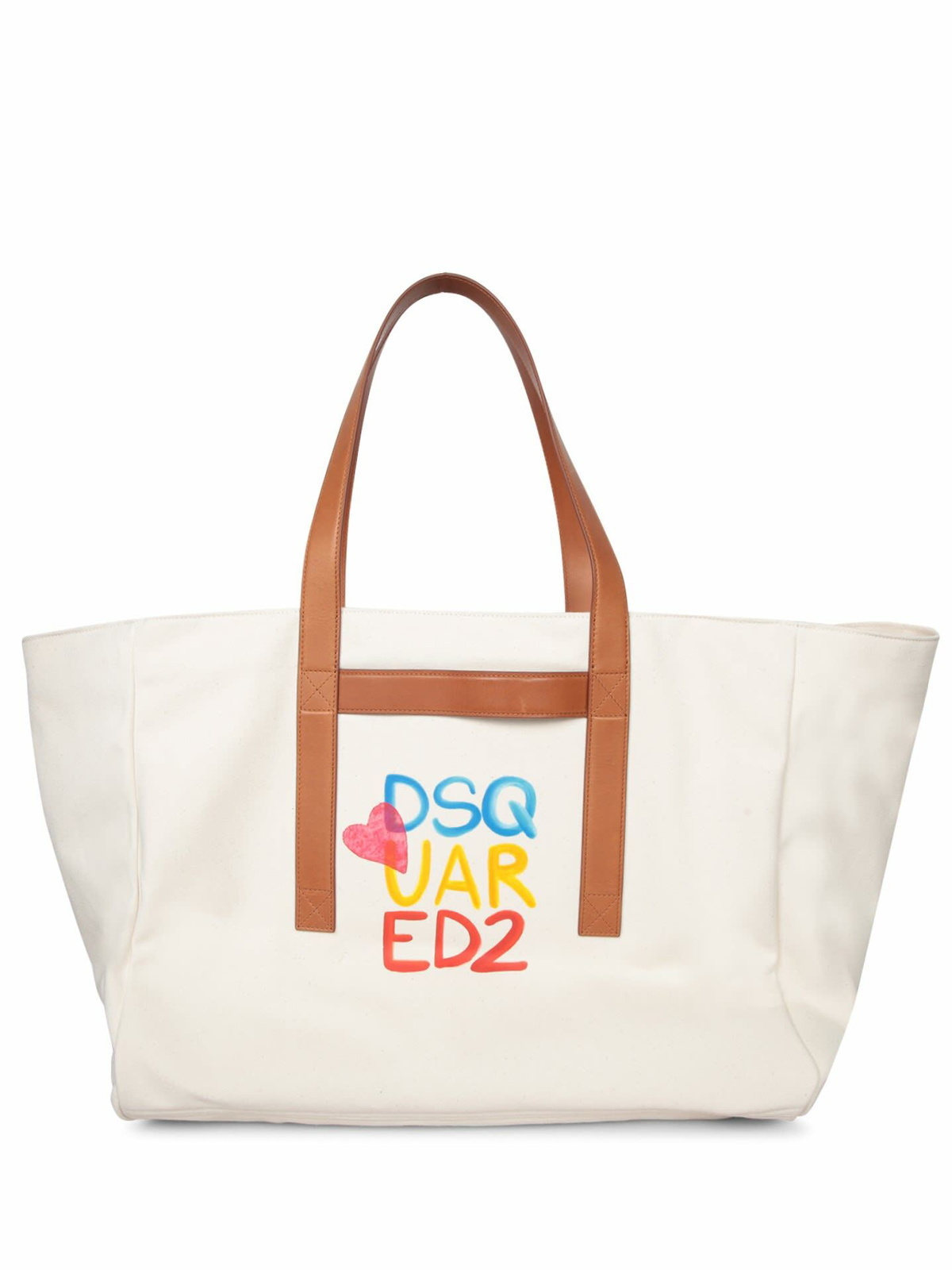 【送料&関税込】Dsquared2 Ivory Logo Shopping Bag Dsquared2 Ivory Logo Shopping Bag Dsquared2