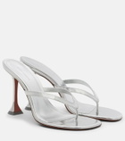 Amina Muaddi Juliette mirrored leather thong sandals
