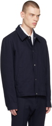 AMI Alexandre Mattiussi Navy Press-Stud Jacket