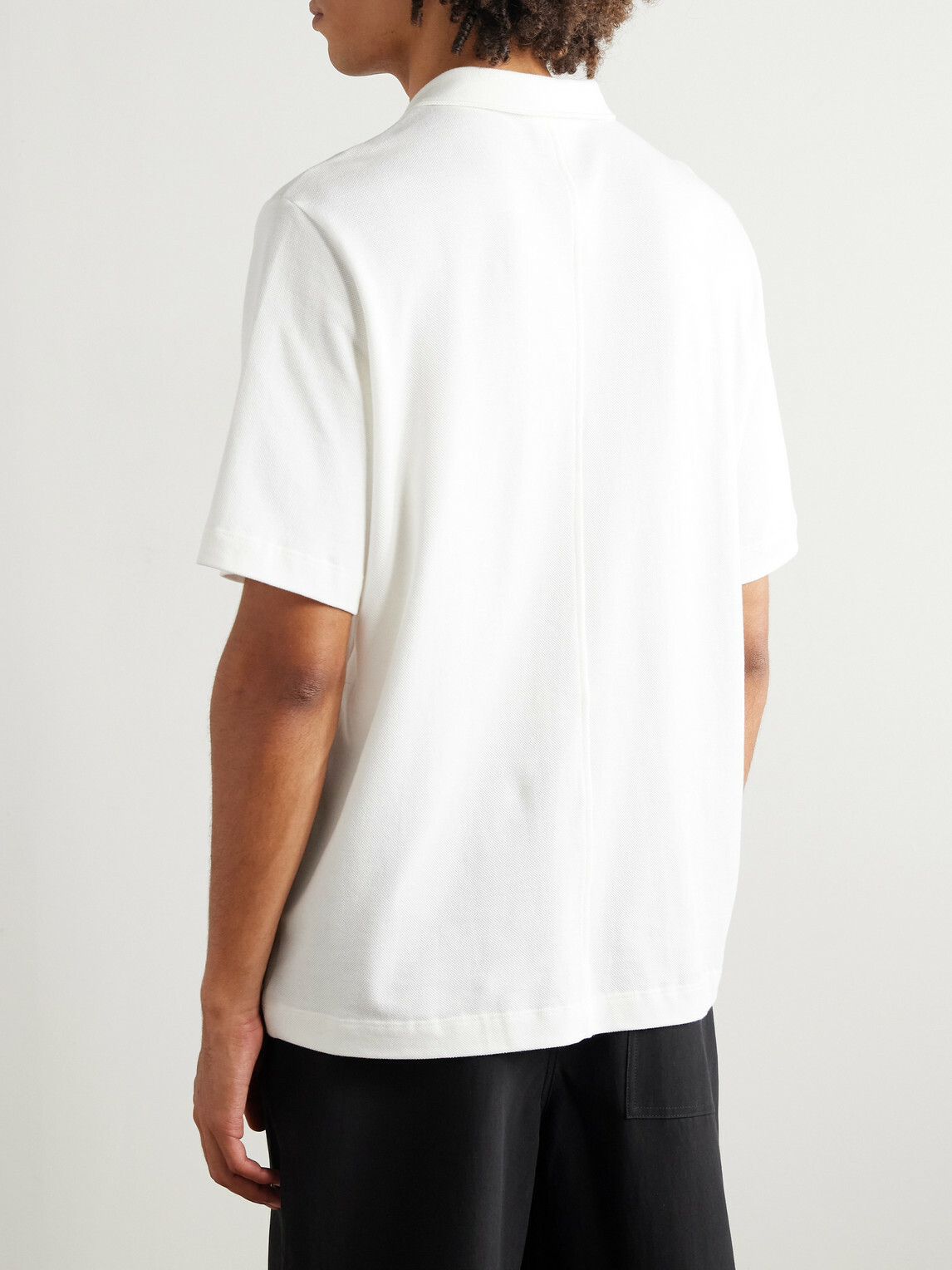 SSAM - Cotton and Silk-Blend Piqué Polo Shirt - White
