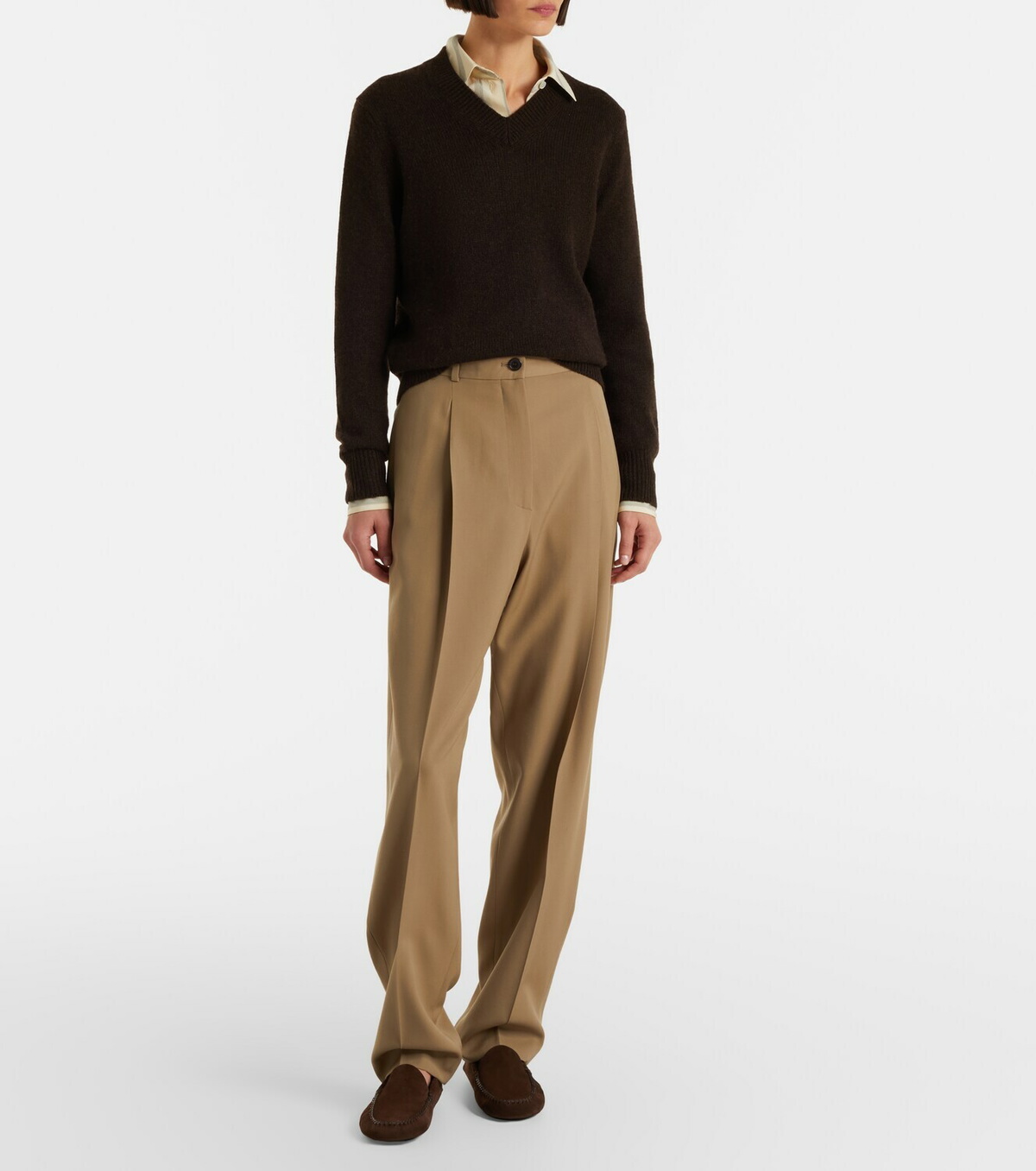 The Row Lucca suede loafers