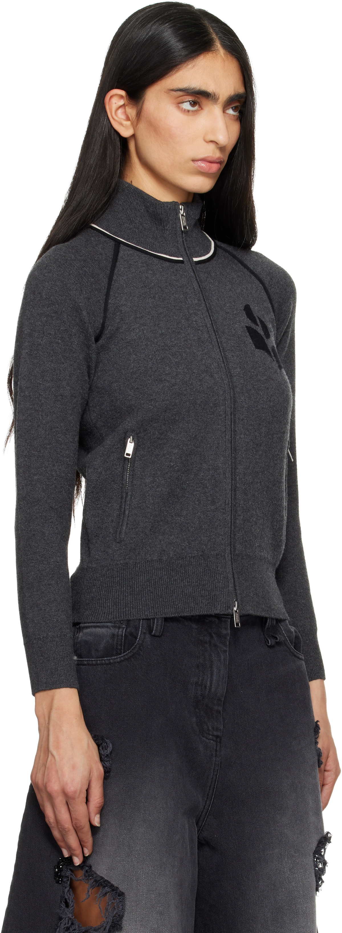 Isabel Marant Etoile Gray Lanya Cardigan Jacket