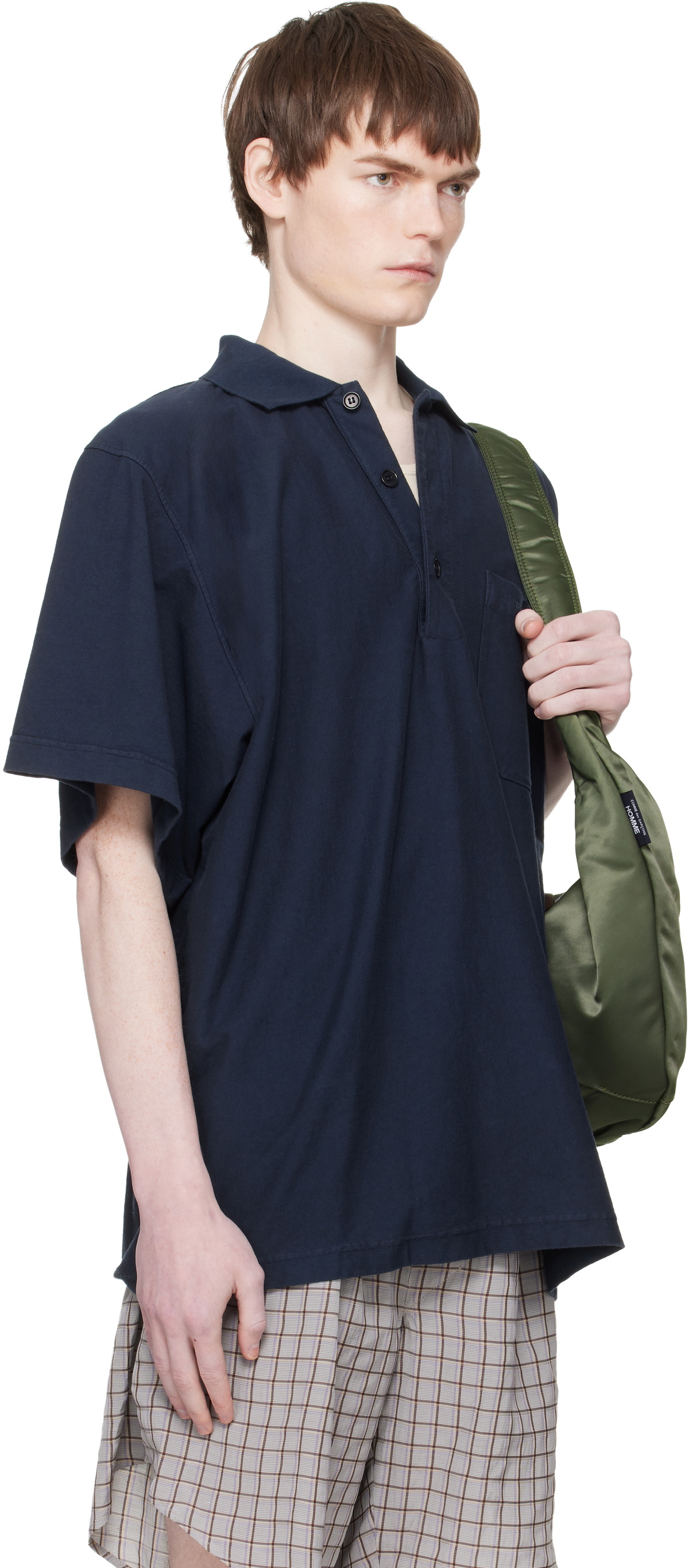 Hed Mayner Navy Garment-Dyed Polo