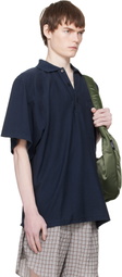 Hed Mayner Navy Garment-Dyed Polo