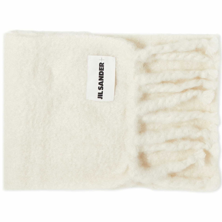 Photo: Jil Sander Women's Plus Label Logo Scarf in White