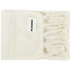 Jil Sander Women's Plus Label Logo Scarf in White