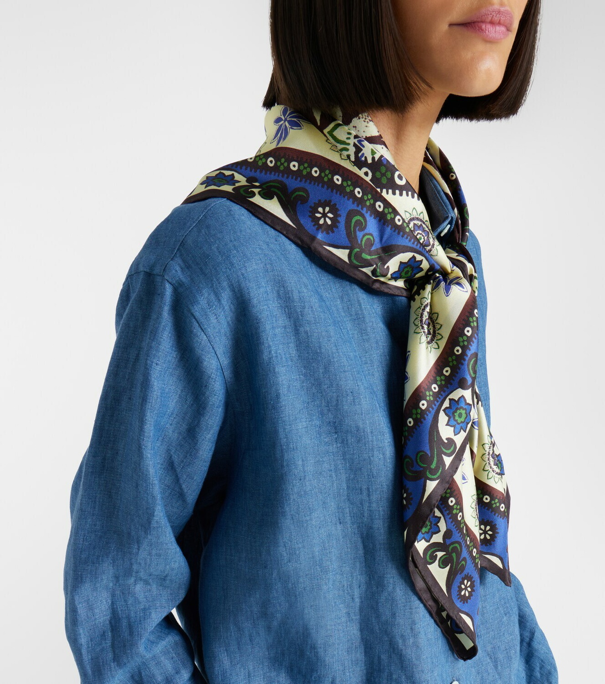 Alémais Floral silk satin scarf