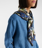 Alémais Floral silk satin scarf