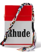 Rhude - Fumar Mal Logo-Print Leather Messenger Bag