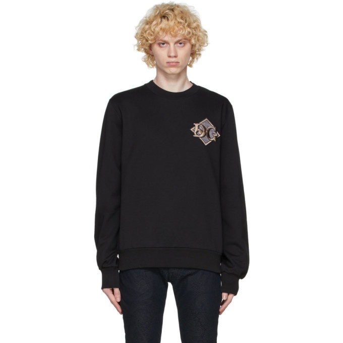 Photo: Dolce and Gabbana Black Logo Patch Sweatshirt