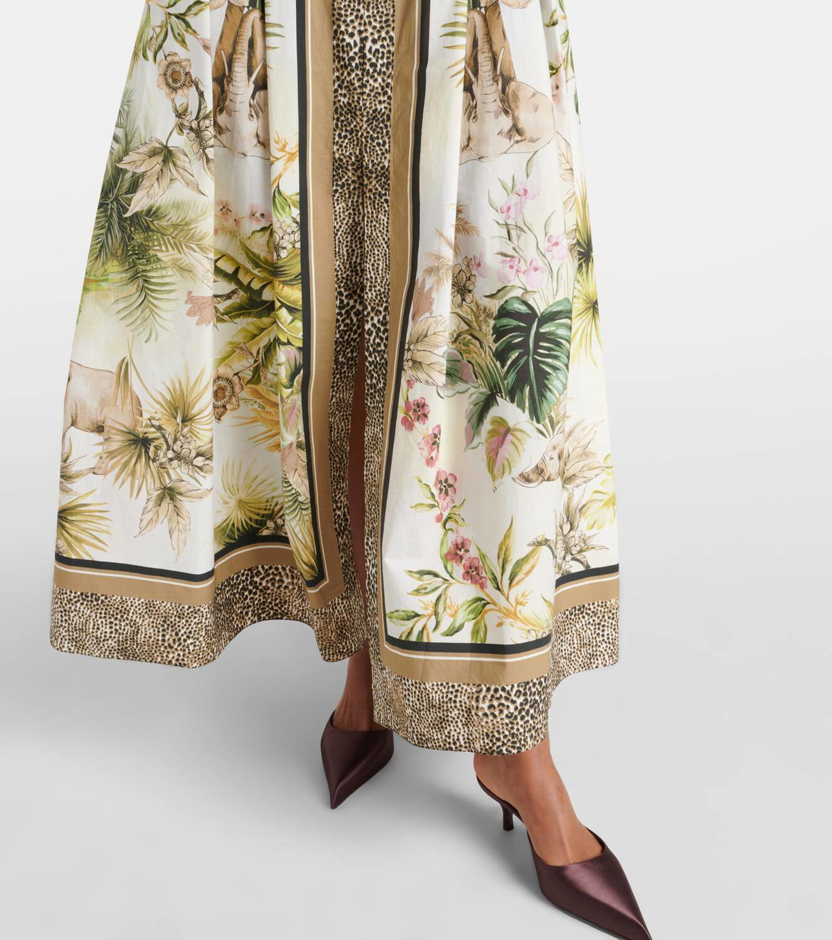 Elie Saab Printed cotton maxi skirt