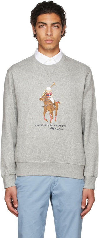 Photo: Polo Ralph Lauren Grey Polo Bear Big Pony Sweatshirt
