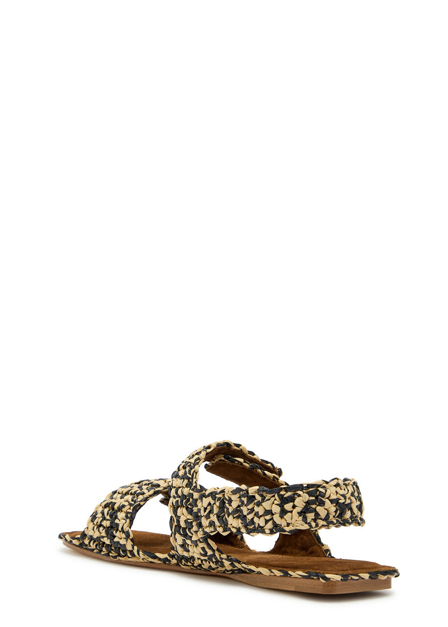 Khaite Boden Raffia Sandals Black