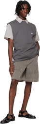 System Gray Colored Denim Shorts