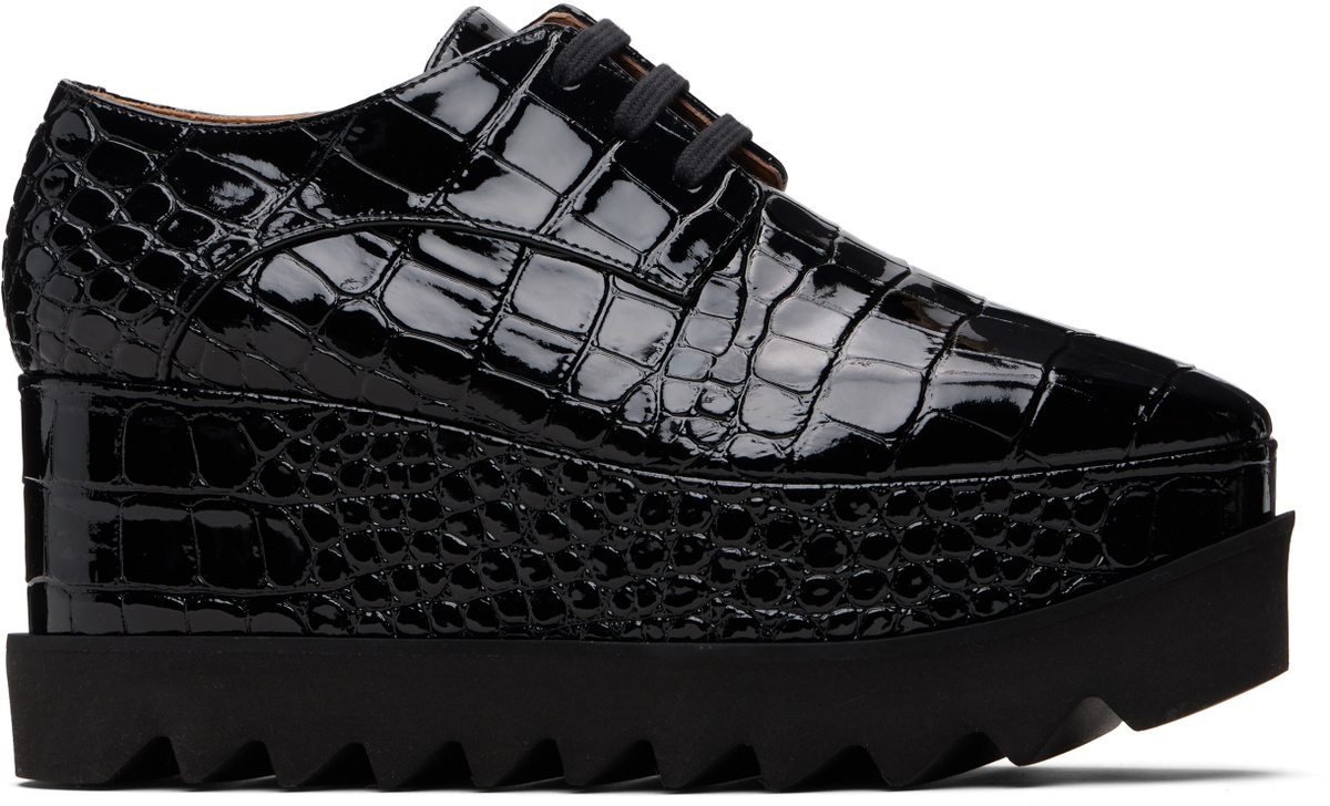 Stella McCartney Black Limited-Edition Elyse Crocodile Platform Derbys