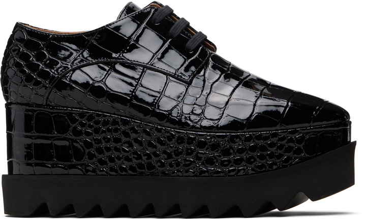 Photo: Stella McCartney Black Limited-Edition Elyse Crocodile Platform Derbys