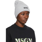 MSGM Grey Logo Beanie