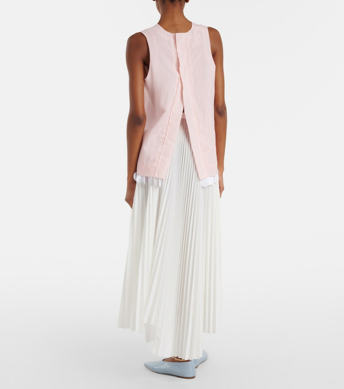 Plan C Plissé asymmetric muslin maxi skirt