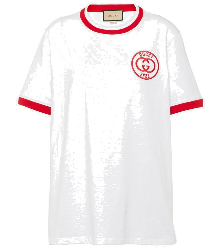 Photo: Gucci Logo embroidered cotton jersey T-shirt