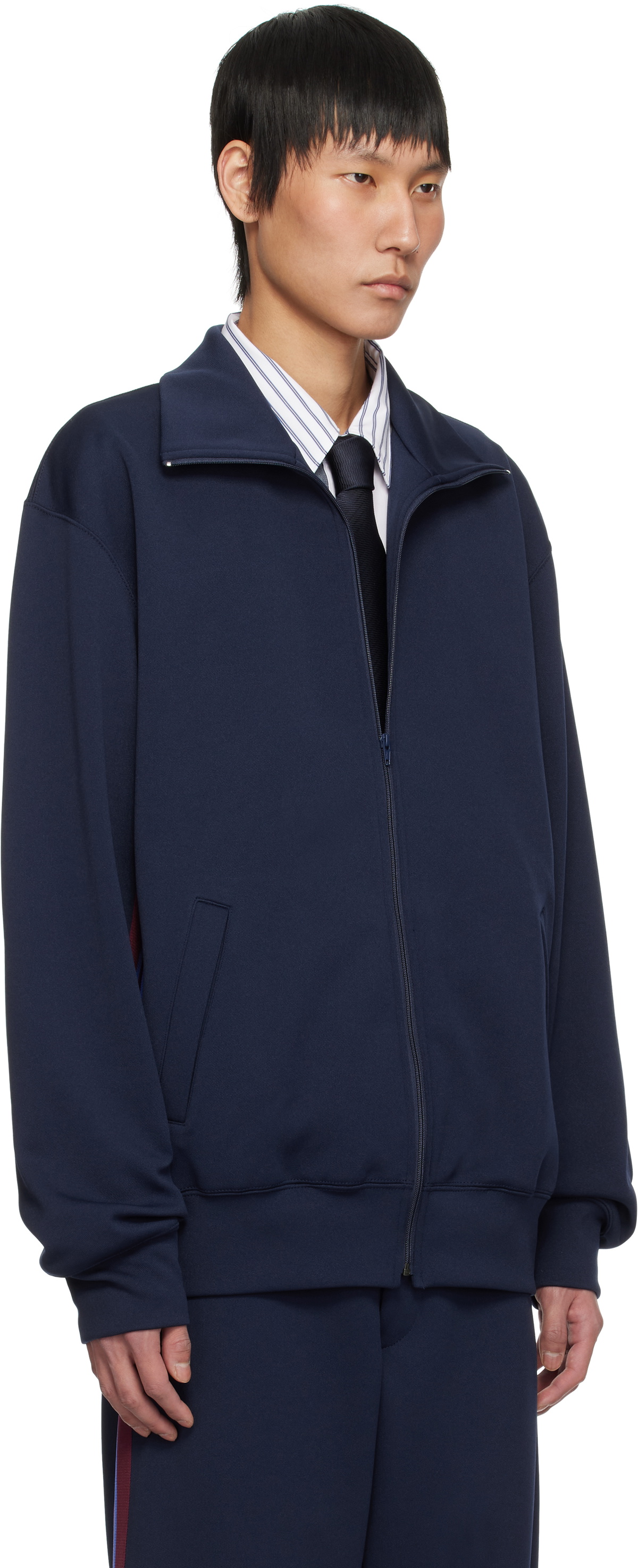 Comme des Garçons Homme Deux Navy Striped Track Jacket