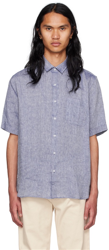 Photo: Sunspel Blue Spread Collar Shirt