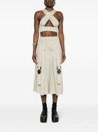 Sinead O'Dwyer Neutral Criss-Cross Crop Top