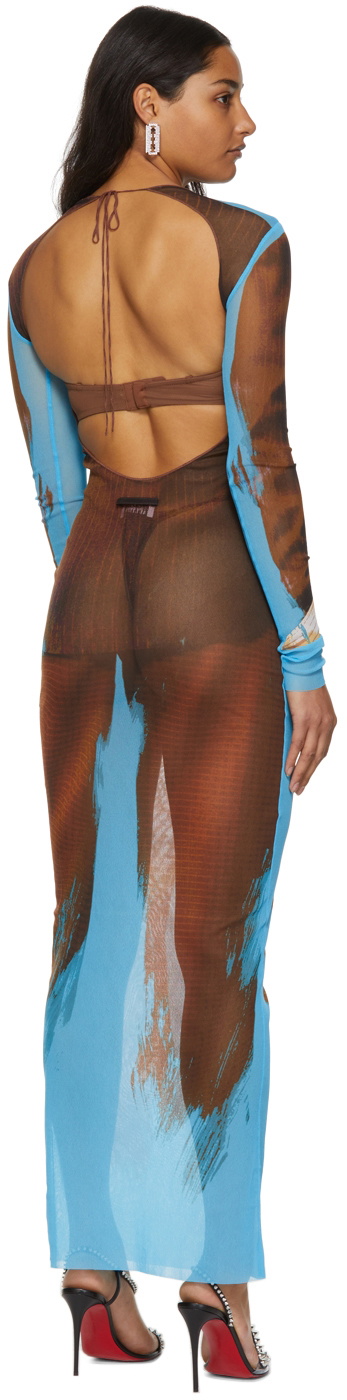Jean Paul Gaultier Brown & Blue Tennis Suit Dress